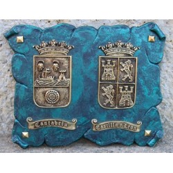 Escudo Doble Cantabria - Castilla y León con Pergamino 13-005