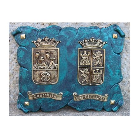 Escudo Doble Cantabria - Castilla y León con Pergamino